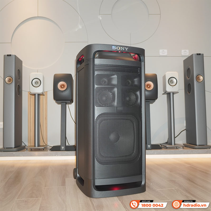 Loa Sony ULT Tower 9 (SRS ULT900) Âm thanh 360 độ ULT DUCT, Pin 25H, Bluetooth 5.3, USB, Optical, Party Connect, App Sony Sound Connect-2