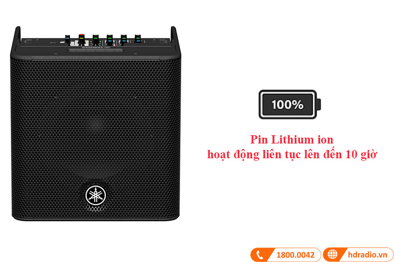 Loa Yamaha Stagepas 200 Sử dụng Pin li-ion bền bỉ