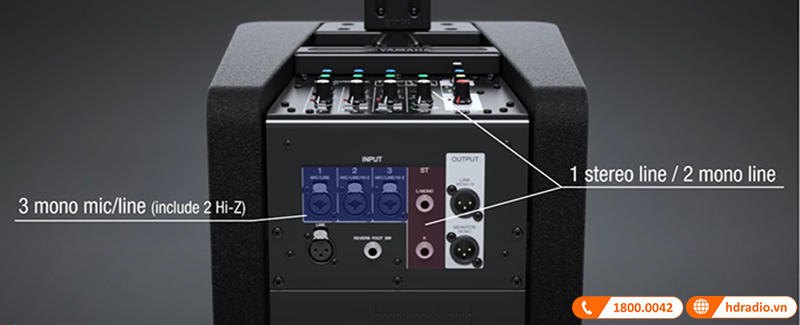 mixer digital 5 kenh linh hoat cua loa yamaha stagepas 1k