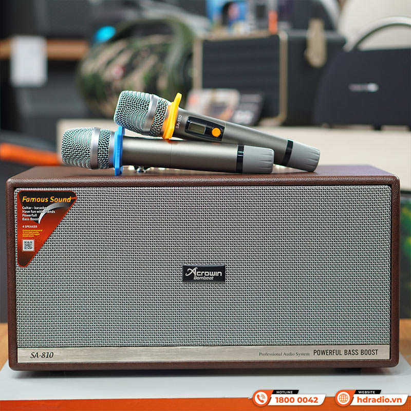 Loa Acrowin SA810, Bass 16cm, Công Suất 150W, Bluetooth, Optical, Kèm 2 Tay Mic-8