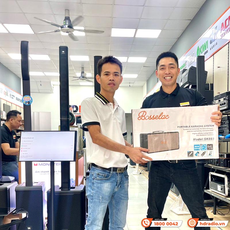 Loa Di Động BossElac SK668, Công Suất 120W, Pin 4-7 giờ, Bluetooth, AUX, USB, Kèm 2 Tay Mic-16