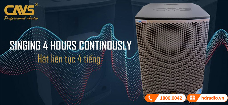 Loa kéo CAVS PX15 pin 4 giờ sử dụng liên tục 