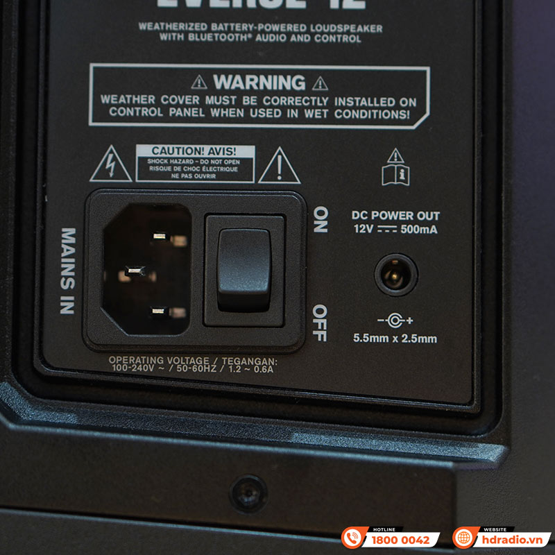 Loa Electro voice Everse 12, Pin 12 giờ, Công Suất 400W, Bass 30cm, 126db, Bluetooth, IP43, Ứng dụng EV-16