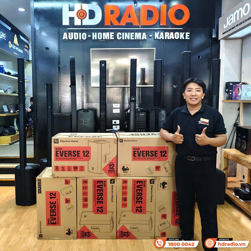 Loa Electro voice Everse 12, Pin 12 giờ, Công Suất 400W, Bass 30cm, 126db, Bluetooth, IP43, Ứng dụng EV-19