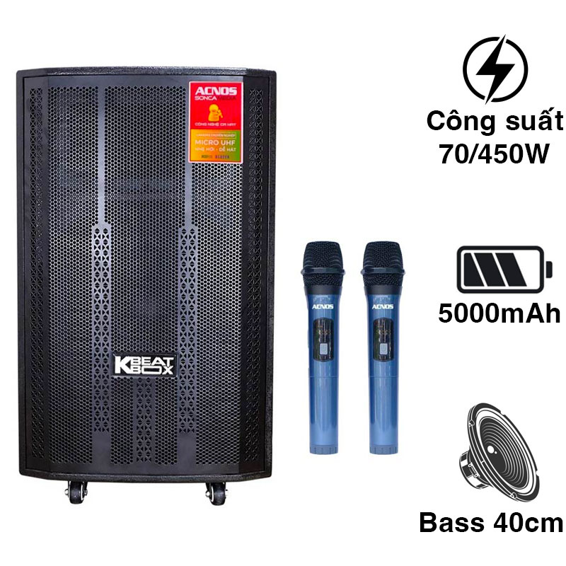 Loa Acnos CB4050Max, Bass 40cm, Công Suất 70//450W (RMS/PMPO)