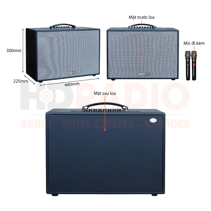 Loa Acnos CS251PU Chính Hãng, Bass 25 cm, Công suất 70W, Bluetooth 5.0, Pin 33Wh, Kèm 2 Tay Mic-2