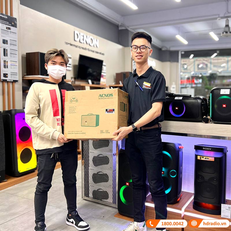 Loa Acnos CS251PU Chính Hãng, Bass 25 cm, Công suất 70W, Bluetooth 5.0, Pin 33Wh, Kèm 2 Tay Mic-3