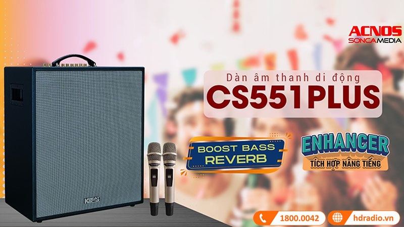 loa Acnos CS551 Plus tích hợp bộ nâng tiếng