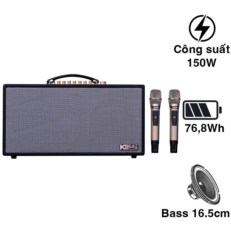 Loa Acnos HN450, Bass 16.5cm, Công Suất 150W, Pin Lithium 76.8Wh