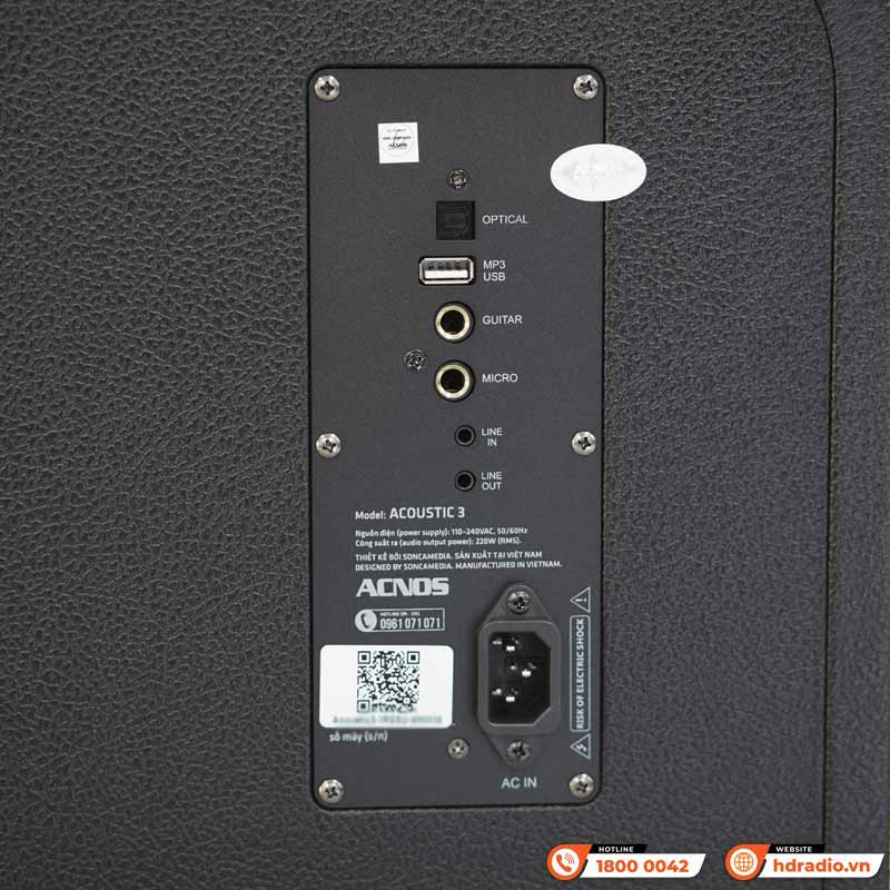 Loa Acnos Acoustic 3, Bass 25cm, Công suất 220W, Bluetootth, USB, Mic Wireless Stereo, 2 Micro-6