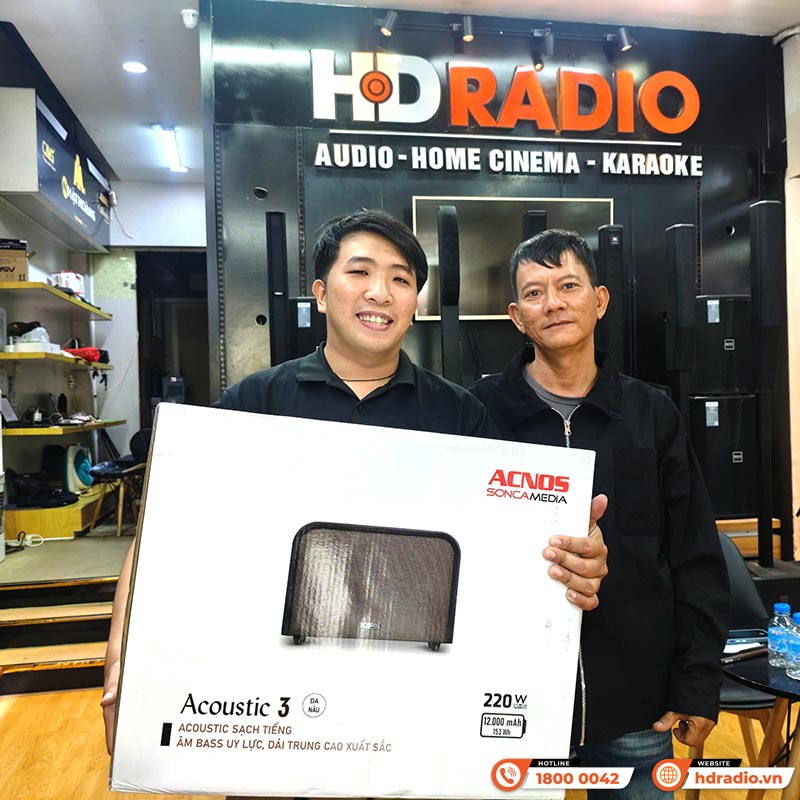 khách hàng mua loa acnos acoustic 3 chính hãng tại hdradio