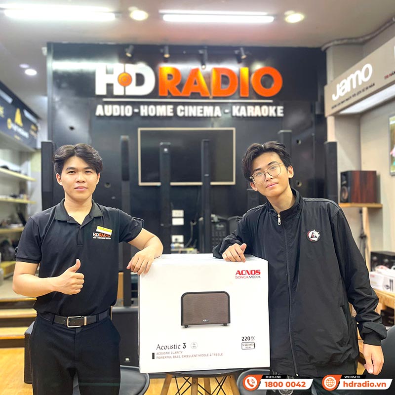 khách hàng mua loa acnos acoustic 3 chính hãng tại hdradio