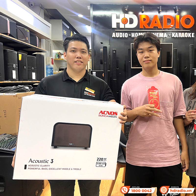 Loa Acnos Acoustic 3, Bass 25cm, Công suất 220W, Bluetootth, USB, Mic Wireless Stereo, 2 Micro-11