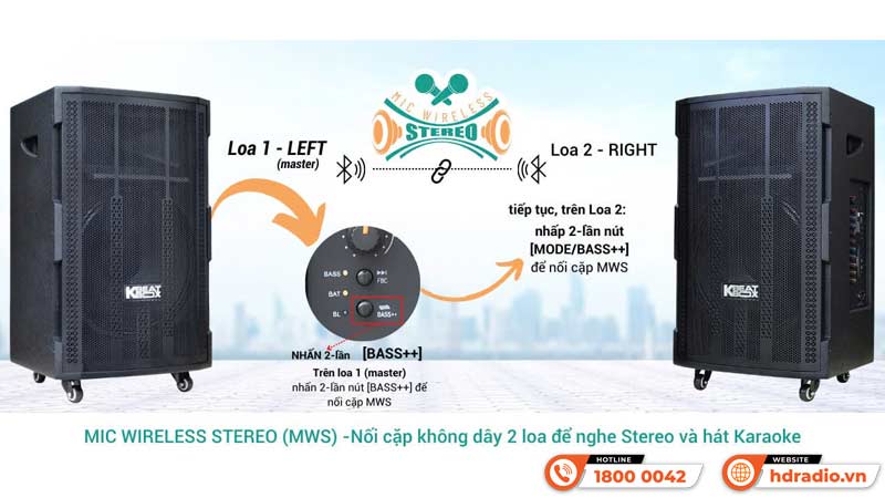Nối 2 Loa Acnos CB393G