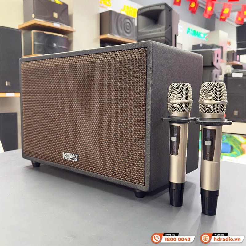 Loa Acnos CS3800 Pro (NEW 2025) Bass 25cm, Công suất 220W RMS, Bluetooth,Pin 4h-8h, Kèm 2 Tay Mic-2