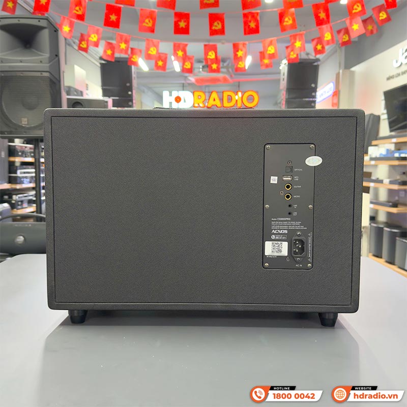 Loa Acnos CS3800 Pro (NEW 2025) Bass 25cm, Công suất 220W RMS, Bluetooth,Pin 4h-8h, Kèm 2 Tay Mic-5