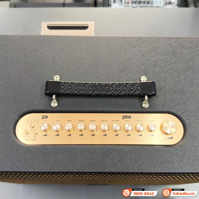 Loa Acnos CS3800 Pro (NEW 2025) Bass 25cm, Công suất 220W RMS, Bluetooth,Pin 4h-8h, Kèm 2 Tay Mic-7