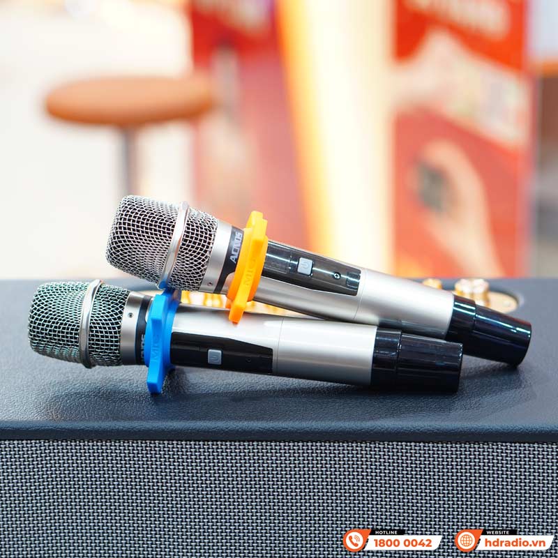 Loa Acnos CS448, Công suất 150W, Bluetooth 5.0, Mic Wireless Stereo, 2 tay micro-5