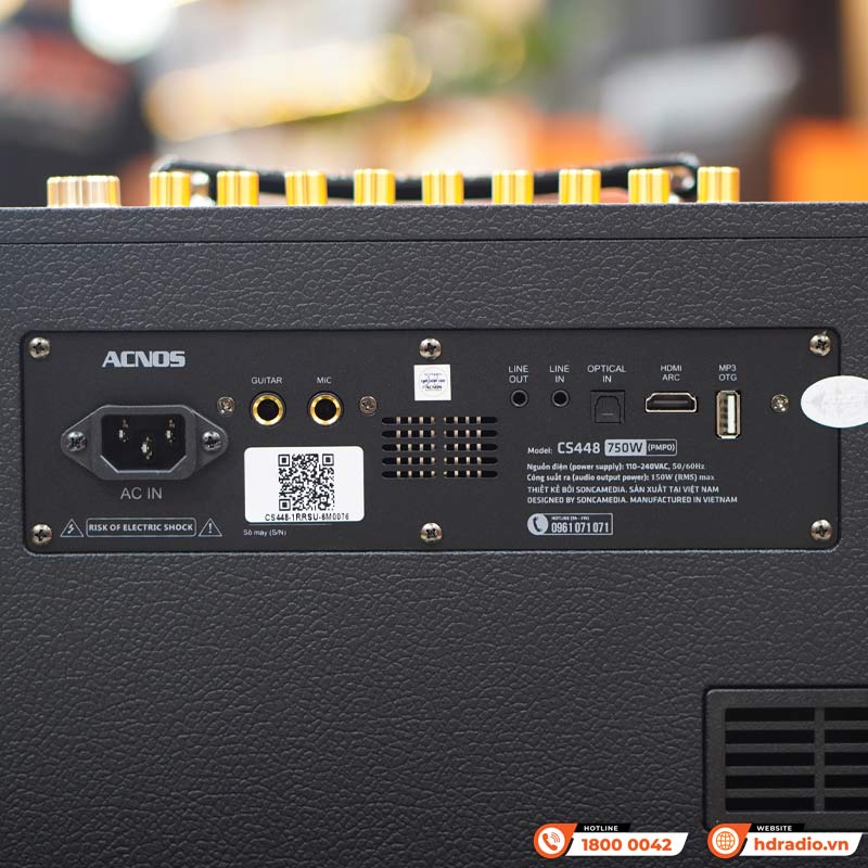 Loa Acnos CS448, Công suất 150W, Bluetooth 5.0, Mic Wireless Stereo, 2 tay micro-7