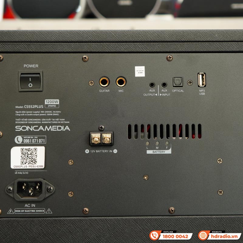 Loa Acnos CS552 Plus, Bass 16cm x 4, 300W, Bluetooth 5.0, Kèm 2 Mic-5