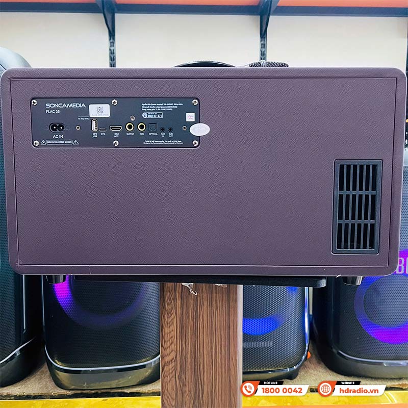 Loa Acnos Flac 36 Ver2 (NEW 2025) Bass 20cm, Công suất 200W, Bluetooth 5.0, Pin 4h-8h, Kèm 2 Tay Mic-4