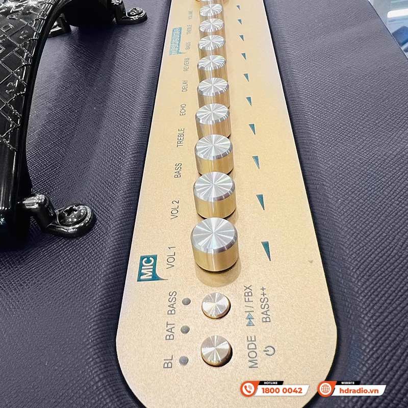 Loa Acnos Flac 36 Ver2 (NEW 2025) Bass 20cm, Công suất 200W, Bluetooth 5.0, Pin 4h-8h, Kèm 2 Tay Mic-8