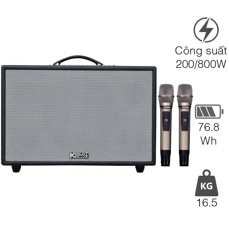 Loa Acnos CS3600 Gen 2, Bass 25cm, 200W, AUX, Optical, Kèm 2 Tay Mic