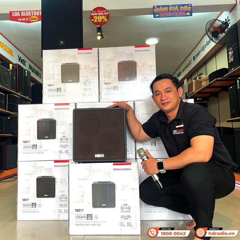 Loa Acnos QUAD 68 Pro, Công Suất 180W, Bluetooth, AUX, Optical, Mic Wireless Stereo, 2 Tay Micro-12