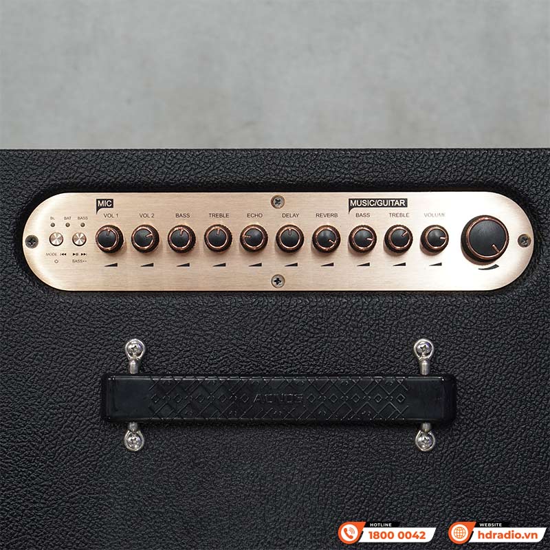 Loa Acnos QUAD 64 V2, Công suất 180W, Bluetootth, AUX, Optical, USB, Mic Wireless Stereo, 2 Tay Micro-7