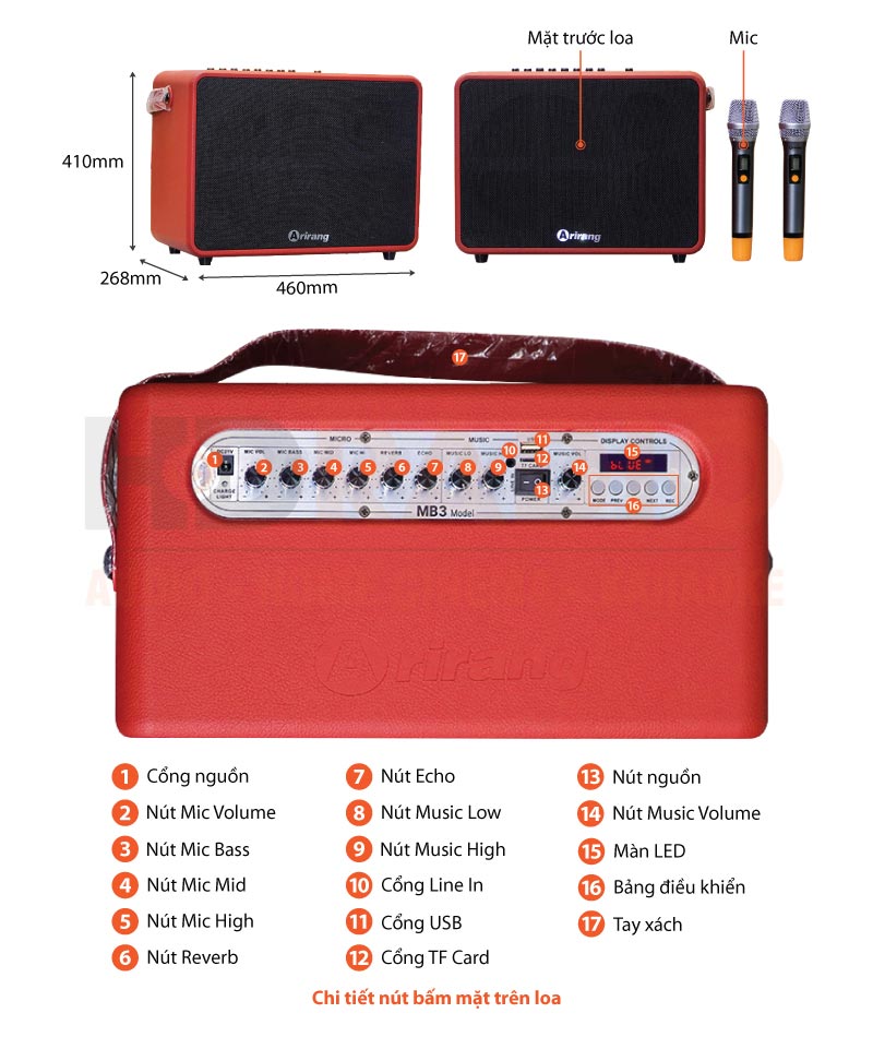 Chú thích loa kéo Arirang MB3