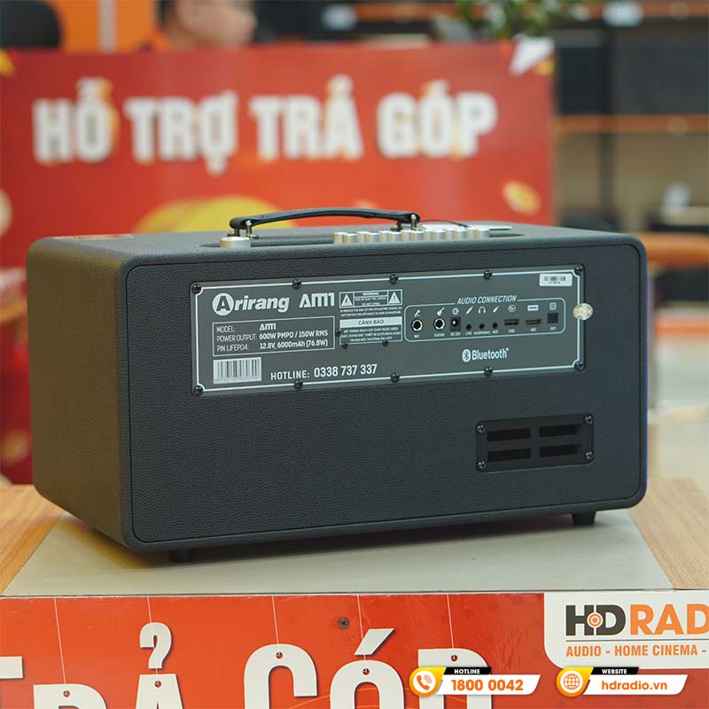 Loa Arirang AM1, Bass 16.5 cm, Công suất 150W, Bluetooth 5.0, USB, Livestream, 2 Micro-5