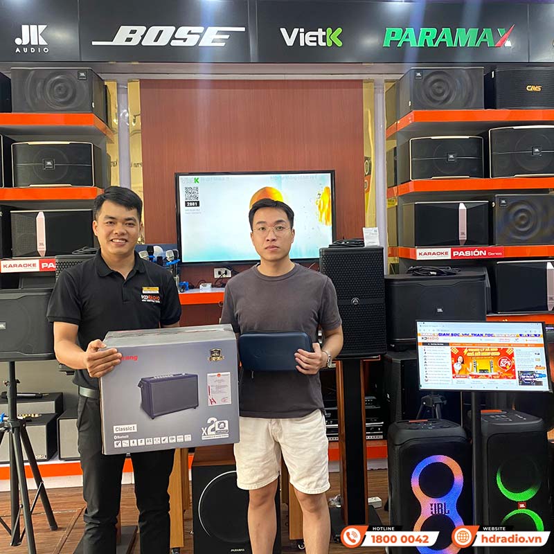 Loa Arirang Classic I, Bass 16.5cm, Công Suất 150W, Kèm 2 Tay Mic-11