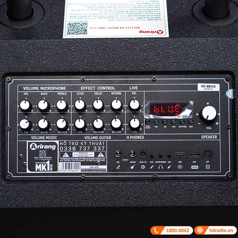 Loa Arirang MK1 New, Bass 40cm, Công suất RMS 250W, Kèm 2 micro UHF-12