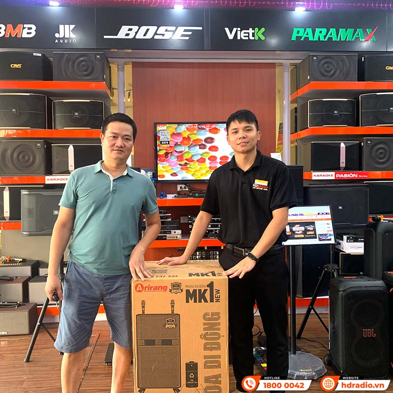 Loa Arirang MK1 New, Bass 40cm, Công suất RMS 250W, Kèm 2 micro UHF-21