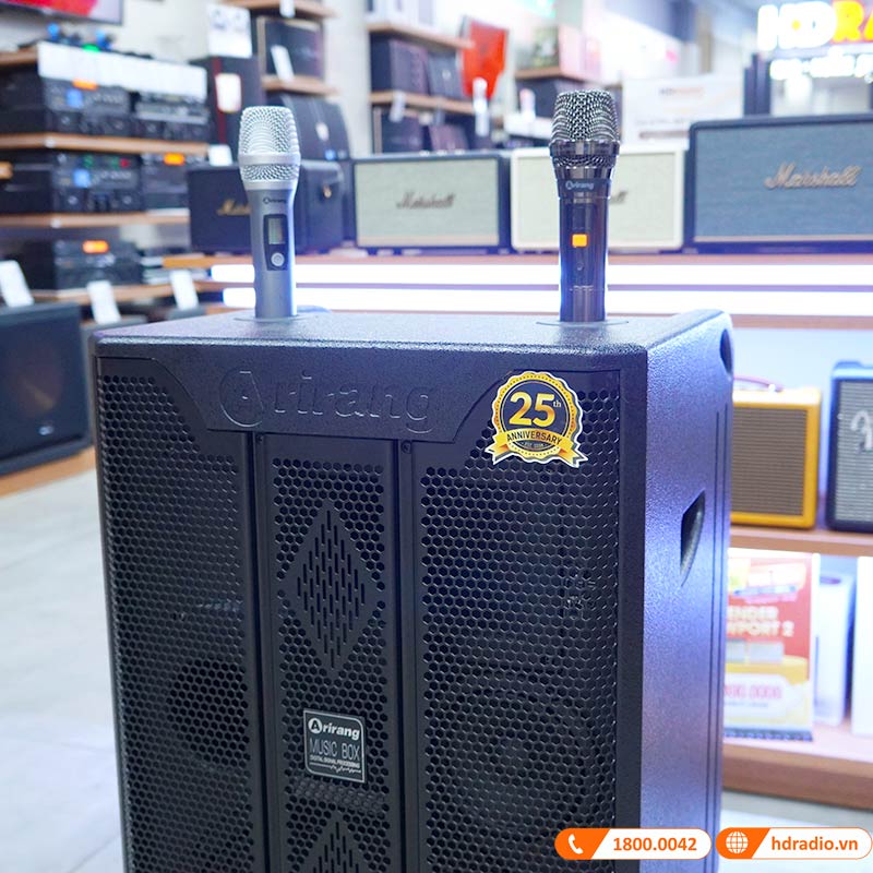 Loa kéo Arirang MK3 Max, Bass 40cm, công suất 350W, Pin 5-7h, kèm 2 tay micro-10