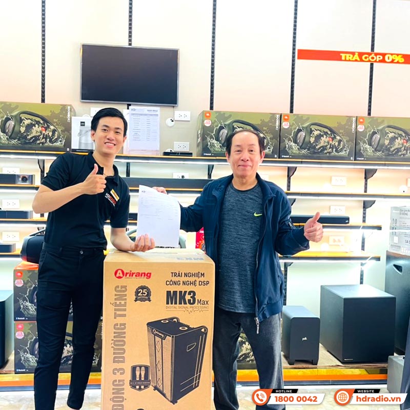 Loa kéo Arirang MK3 Max, Bass 40cm, công suất 350W, Pin 5-7h, kèm 2 tay micro-19