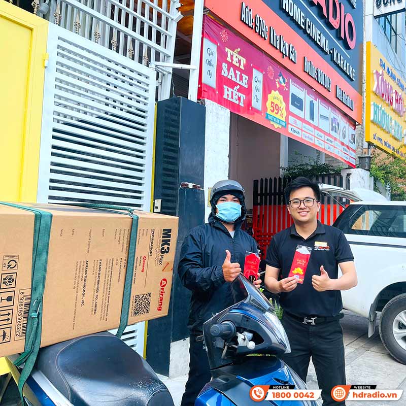 Loa kéo Arirang MK3 Max, Bass 40cm, công suất 350W, Pin 5-7h, kèm 2 tay micro-18