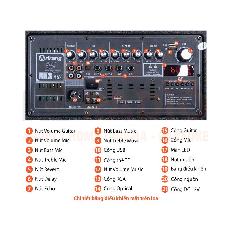 Chú thích Loa kéo Ariang MK3 Max