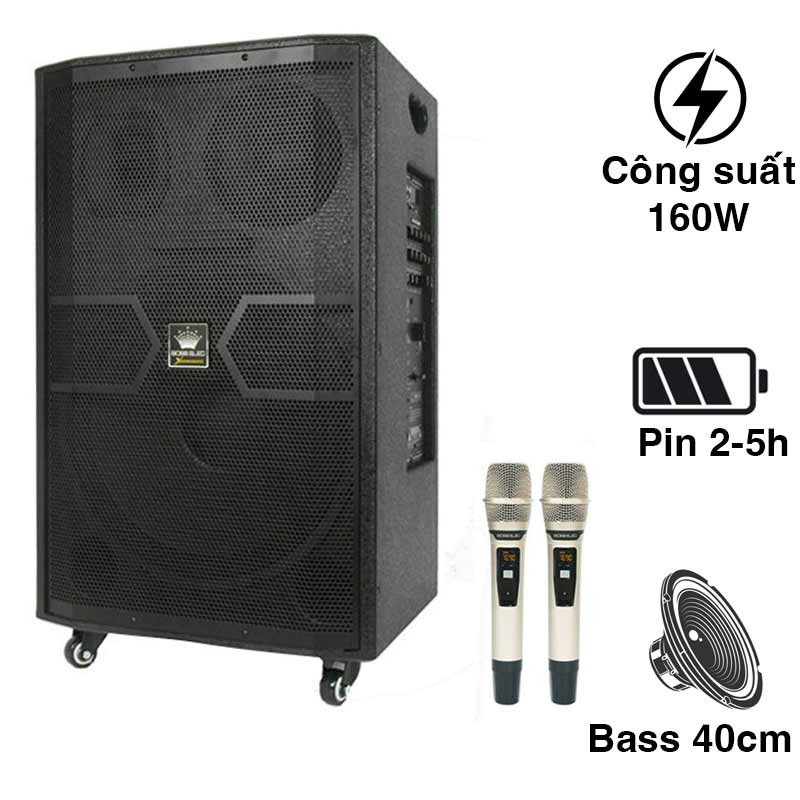 Loa kéo BossElec M6015, Bass 40cm, 160w, Pin 2-5h