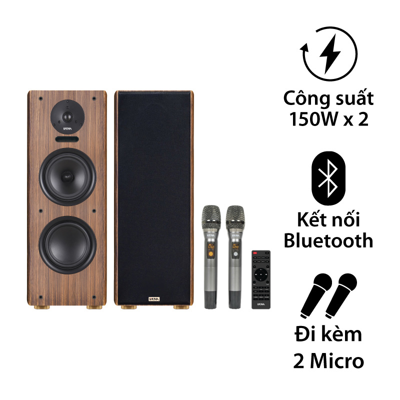 Dàn loa Kadma BS56 (300W, 2 mic, điều khiển, Bluetooth, Optical, HDMI)