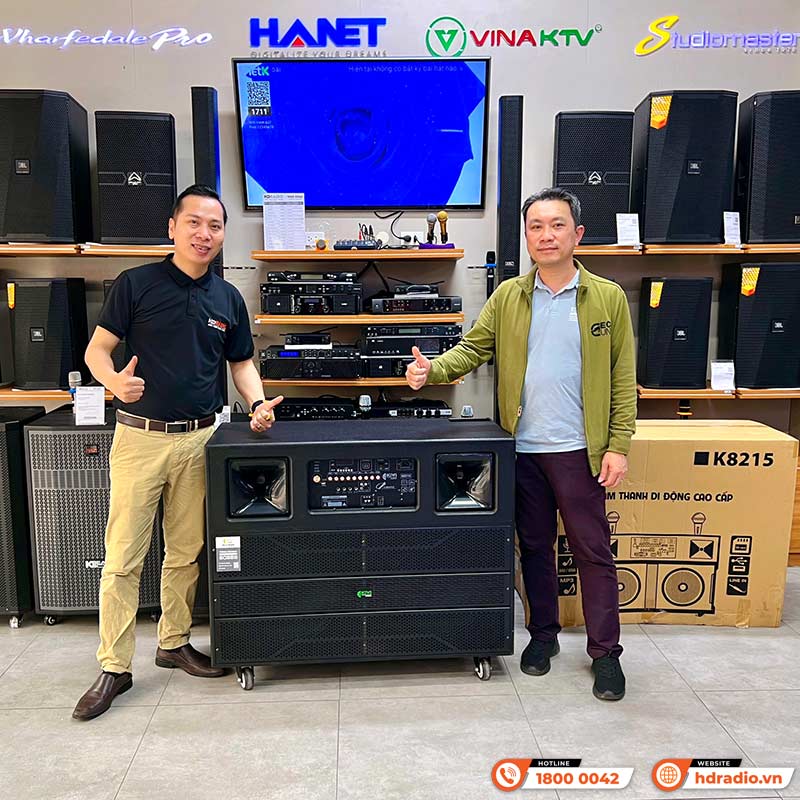 Loa Kéo Kiwi K8215, Bass 40cm, Công Suất 1200W, Kèm 2 Tay Mic-4