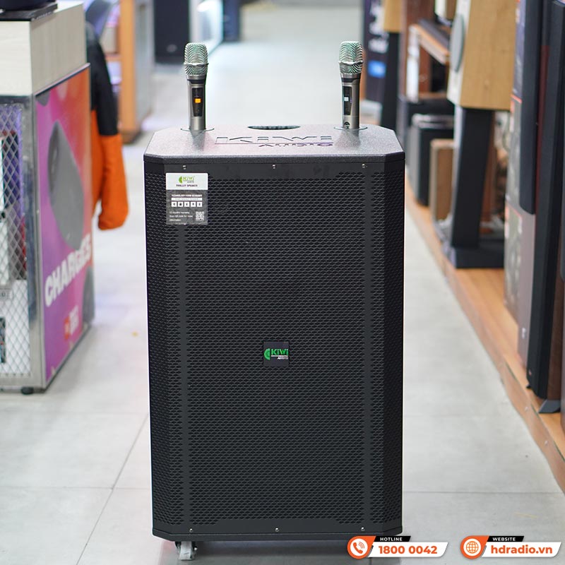 Loa kéo Kiwi K9018, Bass 50cm, Công suất 200W, Pin 4-7h, Kèm 2 tay micro-1