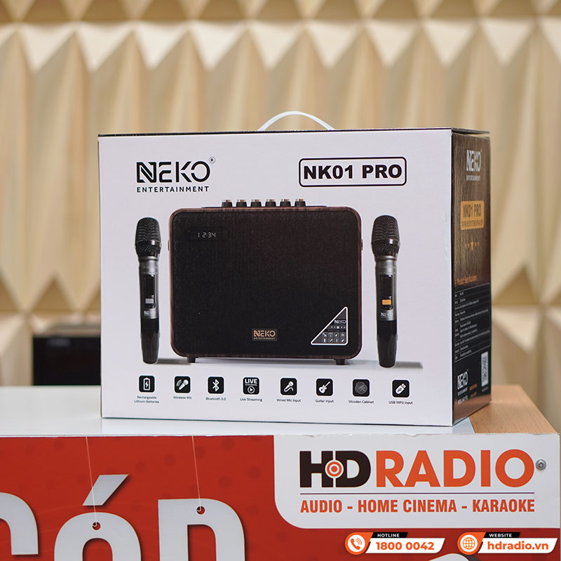 Loa Neko NK01 Pro, Bass 17cm, Công Suất 40W, Bluetooth, AUX, Kèm 2 Tay Mic-1
