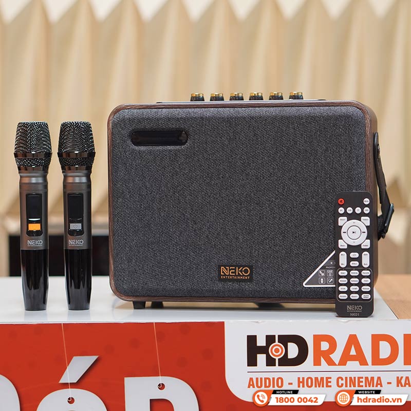 Loa Neko NK01 Pro, Bass 17cm, Công Suất 40W, Bluetooth, AUX, Kèm 2 Tay Mic-2