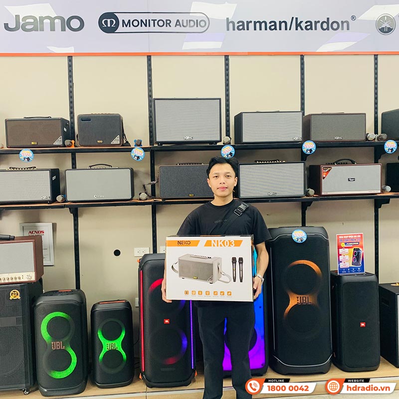 Loa Neko NK03, Công suất 80W, Bluetooth, Aux, Kèm 2 Micro-13