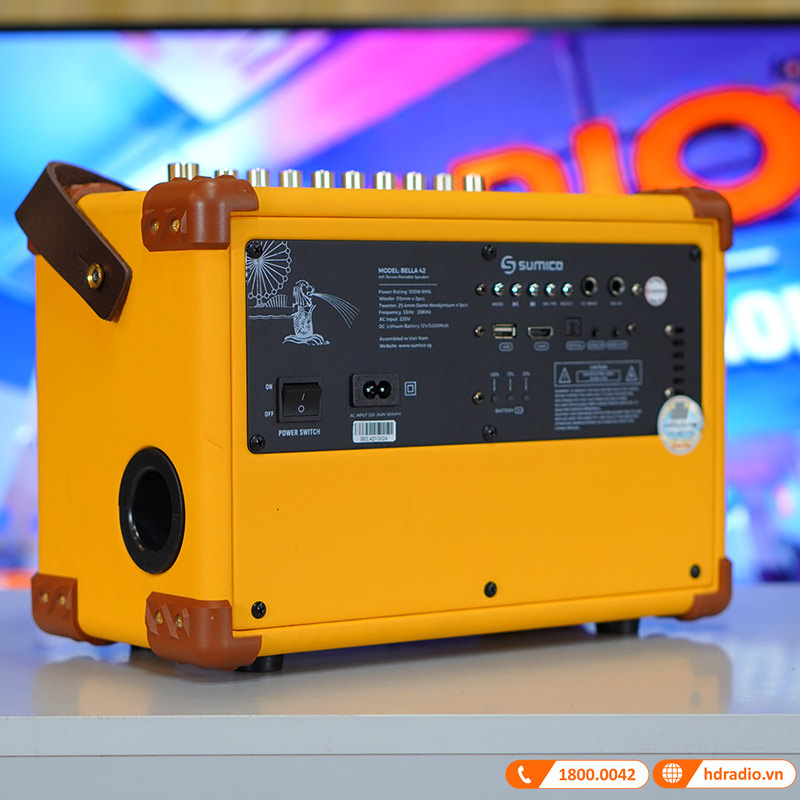 Loa Sumico Bella 42 Chính Hãng, Pin 8h, Công Suất 100W, Bluetooth, AUX, USB, Optical, HDMI, Kèm 2 Micro-9