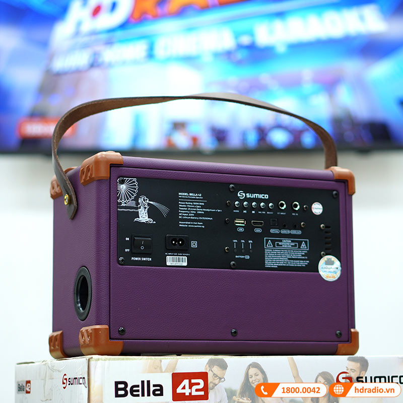 Loa Sumico Bella 42 Chính Hãng, Pin 8h, Công Suất 100W, Bluetooth, AUX, USB, Optical, HDMI, Kèm 2 Micro-26