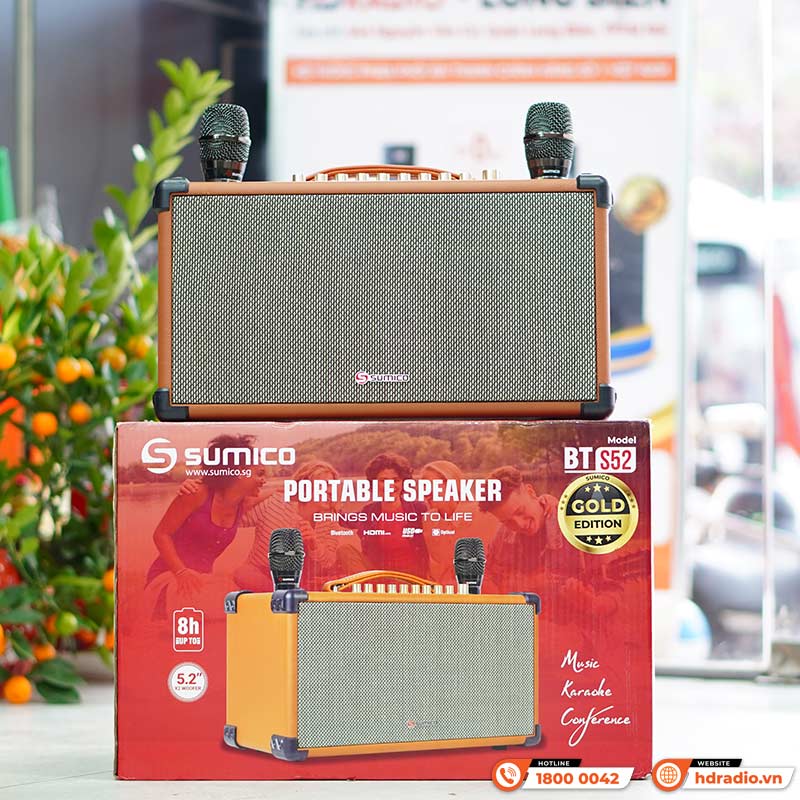 Loa Sumico BT S52, Bass 13.2cm, 100W, Pin 8H-1