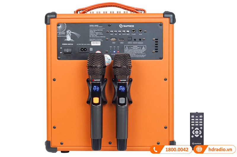 Loa Sumico MSP10A, Bass 25,4 cm, Công suất 100W, 2 Mic, Remote-4
