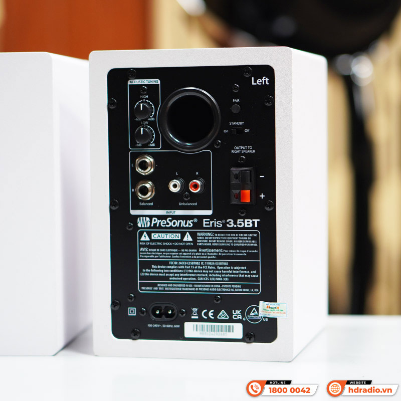 Loa kiểm âm PreSonus Eris 3.5bt Gen 2, Bluetooth 5.0, Công suất 50W, RCA, TRS, AUX-7